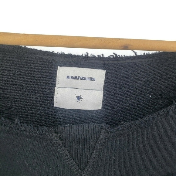 Mihara Yasuhiro Distressed Black Sweatshirt Denim - Picture 6 of 8